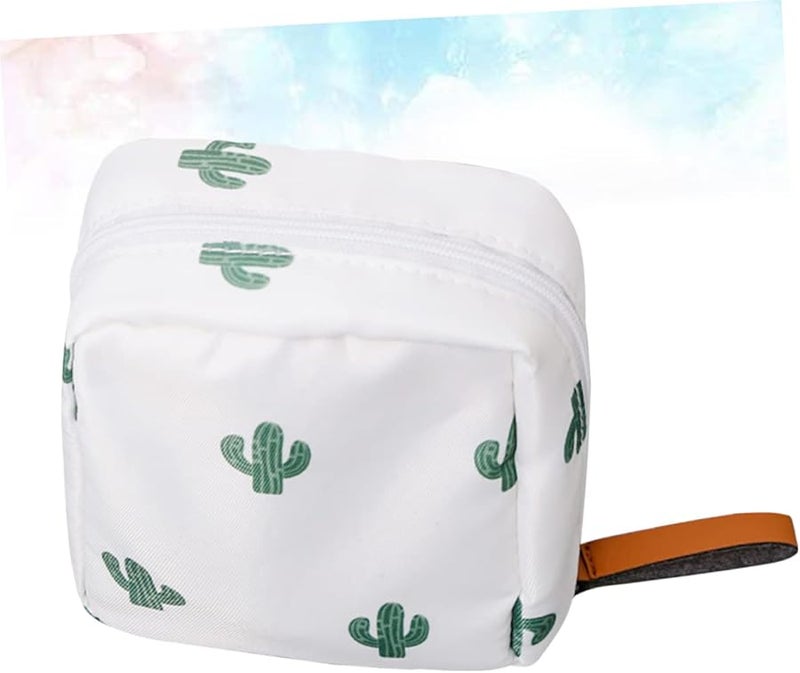 Multi Color Cactus Print Travel Makeup Bag Portable Toiletry Organizer For Women 11 5x10x6cm - Image 4